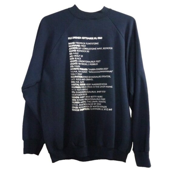 Vintage FRED FLINSTONE dark blue sweatshirt TURTLE BAY, USA Adult size XL - Picture 2 of 4